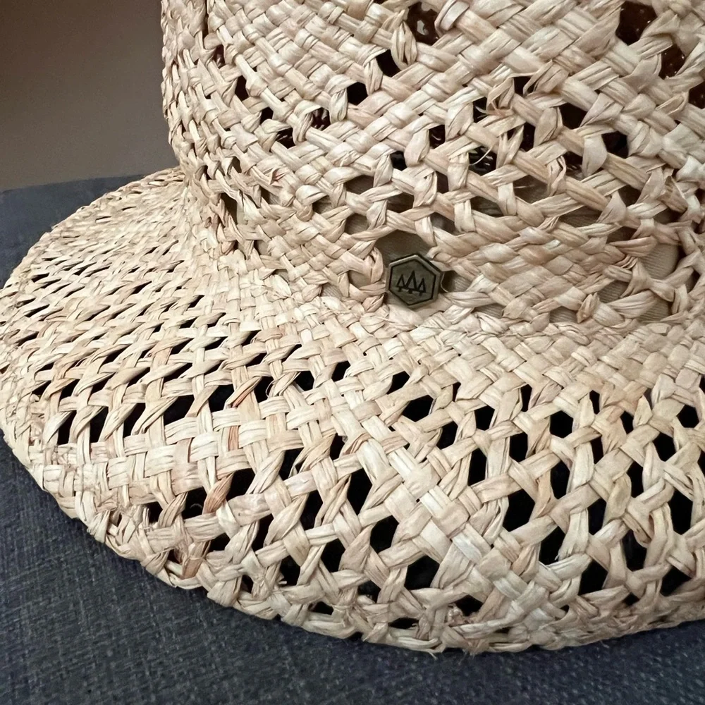 SOFIA STRAW BUCKET HAT by Hemlock in Natural size Medium NWT - Picture 5 of 9